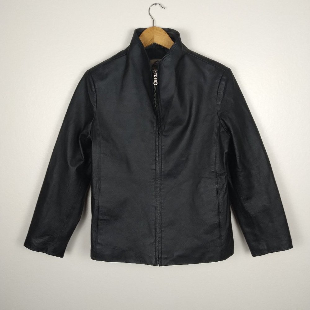 💥 Shaver Lake Genuine Leather Zip Up Jacket, Small